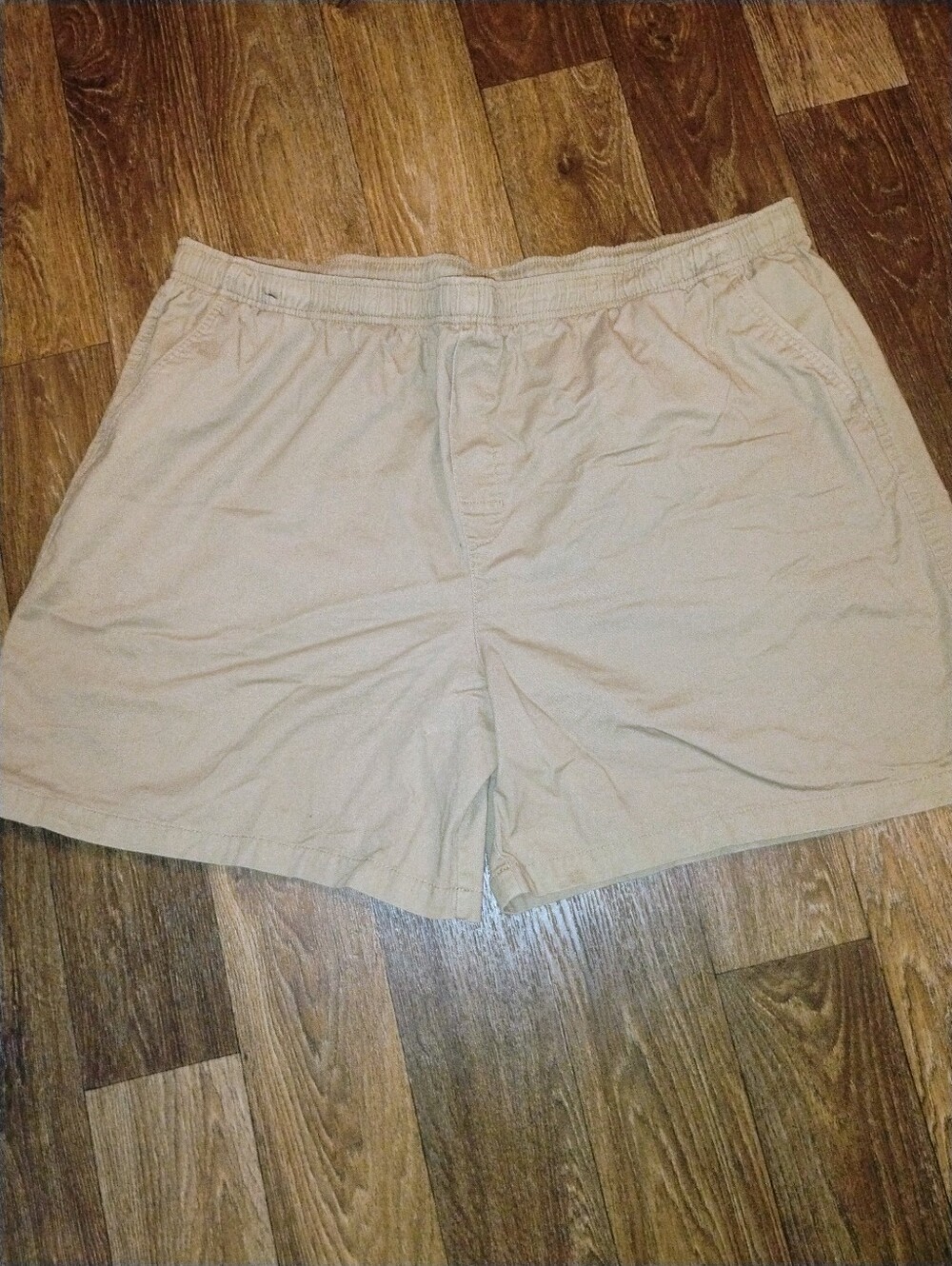 5/$15 3XL Vintage Basic Editions Lightweight Elastic-Waist Khaki Casual Shorts